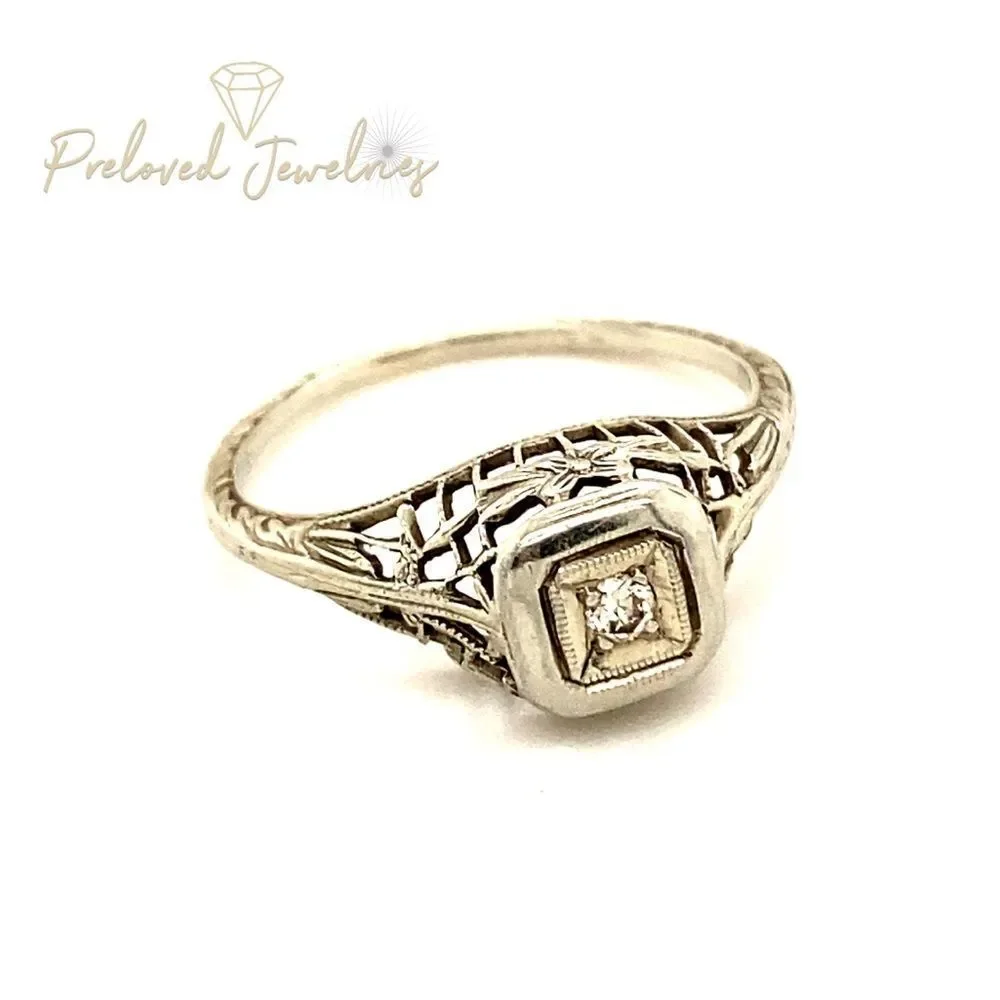 ‎Vintage 18k Diamond Ring